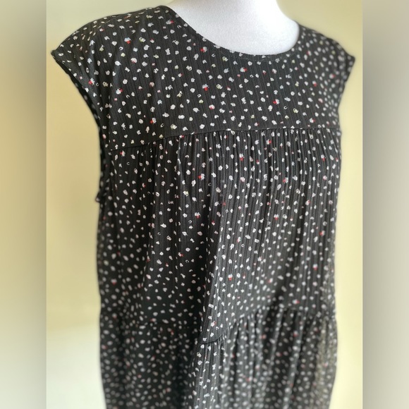 NWT JUICY COUTURE PULLOVER SLEEVELESS FLOWY BLOUSE SZ L, BLACK/PINK - Picture 3 of 15